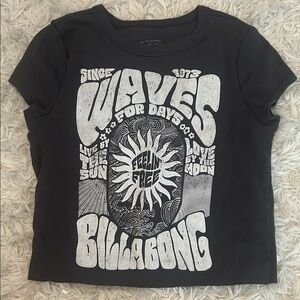 Billabong Black Graphic Crop Top